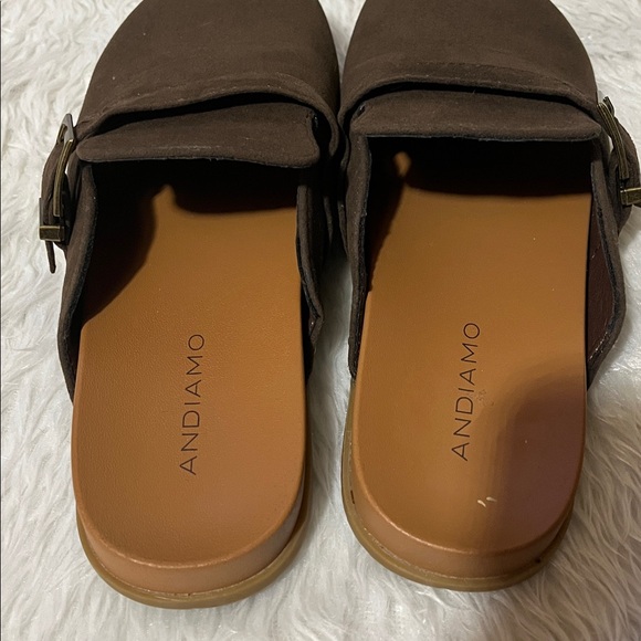 Andiamo Brown Suede Clogs - Picture 3 of 7